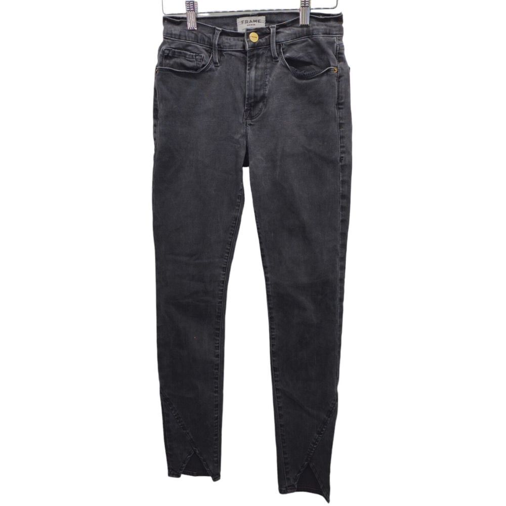 FRAME Le Skinny Jeanne Jeans Wheatley Black Women's 27 Stretch Denim Designer - Picture 2 of 16